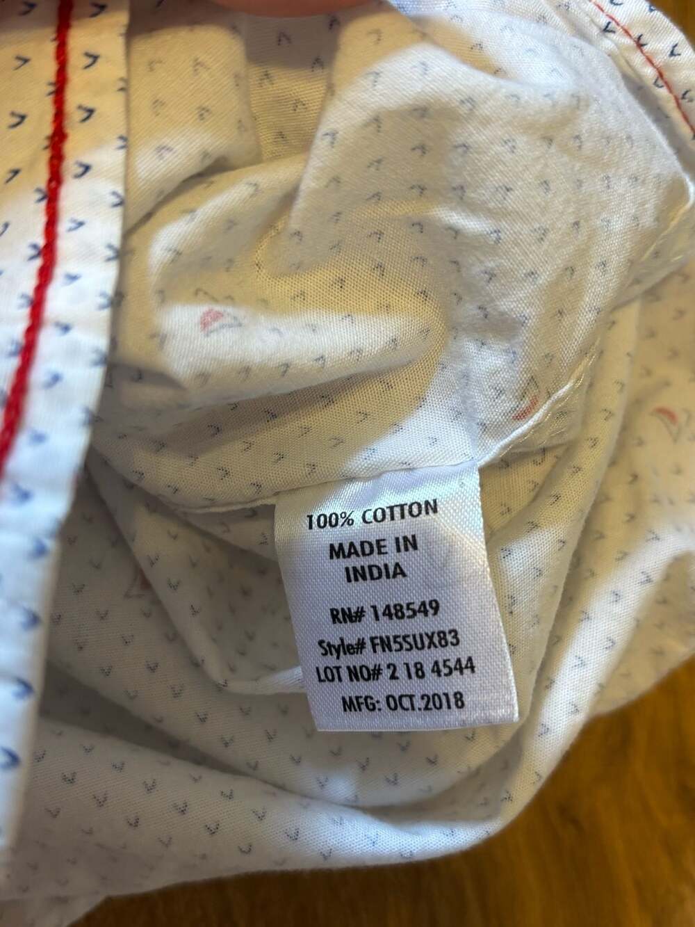 Free Planet Button Down Shirt Size Large (6) White Sailboat Print - Picture 6 of 8